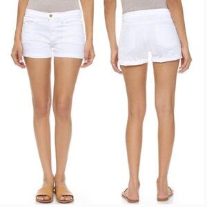 Frame Le Cut Off Denim Jean Shorts Womens 24 White Blanc Mid Rise Cuffed LC5711